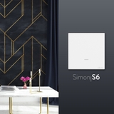 Bộ Công Tắc Đơn 20A 1 Chiều Vuông Màu Trắng Simon S6 582023 - Công Tắc Châu Âu