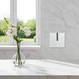 Bộ công tắc đơn nhà thông minh Simon M7 Gem smart Màu Bạc 66E8001GTY-4E theo tiêu chuẩn châu Âu