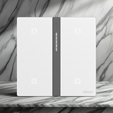 Bộ công tắc rèm cửa đôi nhà thông minh Simon M7 metal smart màu Bạc 66E8014MTY-2a kim loại cao cấp, phủ sơn màu Bạc tinh tế theo tiêu chuẩn châu Âu