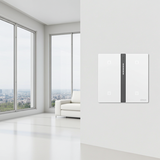 Bộ công tắc rèm cửa đôi nhà thông minh Simon M7 metal smart màu Bạc 66E8014MTY-2a  thiết kế kim loại bạc, cảm biến