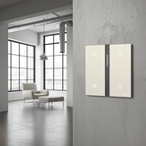 Bộ công tắc rèm cửa đôi nhà thông minh Simon M7 metal smart màu Vàng 66E8014MTY-2B kim loại vàng