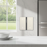 Bộ công tắc rèm cửa đôi nhà thông minh Simon M7 metal smart màu Vàng 66E8014MTY-2B Tích hợp hoàn hảo vào nhà thông minh