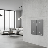 Bộ công tắc rèm cửa đôi nhà thông minh Simon M7 metal smart màu Xám 66E8014MTY-2b bố trí rõ ràng, bạn có thể dễ dàng điều khiển từng rèm cửa một cách độc lập