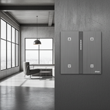 Bộ công tắc rèm cửa đôi nhà thông minh Simon M7 metal smart màu Xám 66E8014MTY-2b  điều khiển hai động cơ rèm riêng biệt