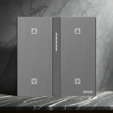 Bộ công tắc rèm cửa đôi nhà thông minh Simon M7 metal smart màu Xám 66E8014MTY-2b điều khiển rèm cửa từ xa qua ứng dụng