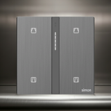 Bộ công tắc rèm cửa đôi nhà thông minh Simon M7 metal smart màu Xám 66E8014MTY-2b Thiết Kế Kim Loại Cao Cấp