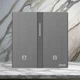 Bộ công tắc rèm cửa đơn nhà thông minh Simon M7 metal smart màu Xám 66E8013MTY-2b-Kết Nối Nhà Thông Minh Zigbee