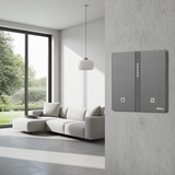 Bộ công tắc rèm cửa đơn nhà thông minh Simon M7 metal smart màu Xám 66E8013MTY-2b-Thiết Kế Kim Loại Châu Âu