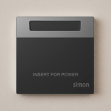 Bộ Công Tắc Thẻ Từ Vuông Màu xám Simon S6 58E601-61 - Hiện đại – sang trọng – thời thượng