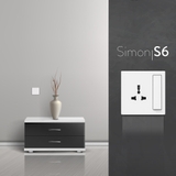 Bộ Ổ Cắm 3 Chấu Đa Năng Kèm Công Tắc Chuẩn Vuông Màu Trắng Simon S6 581089 - Công Tắc Cao Cấp