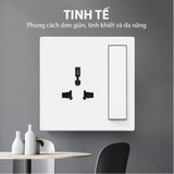 Bộ Ổ Cắm 3 Chấu Đa Năng Kèm Công Tắc Chuẩn Vuông Màu Trắng Simon S6 581089 - Thiết Bị Điện Cao Cấp