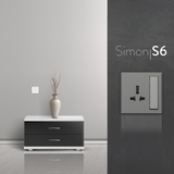 Bộ Ổ Cắm 3 Chấu Đa Năng Kèm Công Tắc Chuẩn Vuông Màu Xám Simon 581089-61 - Công Tắc Ổ Cắm Cao Cấp
