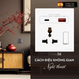 Bộ Ổ cắm đa năng kèm công tắc có sạc USB và sạc Type C màu Trắng Simon S6 58E7253 - Công Tắc Tây Ban Nha