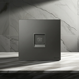Bộ Ổ Cắm Điện Thoại Vuông Màu Xám Simon M7 Gem Diamond Gray Mã 665214G-4D-Chất liệu kính cường lực AG không bị ố vàng, giòn gãy hay trầy xước như nhựa theo thời gian