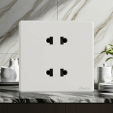 Bộ Ổ Cắm Đôi 2 Chấu Vuông Màu Trắng Simon S6 581072 - 2 ổ cắm 2 chấu