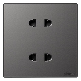 Bộ Ổ Cắm Đôi 2 Chấu Vuông Màu Xám Simon S6 581072-61