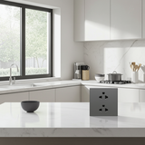 Bộ Ổ Cắm Đôi 3 Chấu Vuông Màu Xám Simon S6 581287-61 - Ổ cắm đôi 3 chấu an toàn