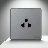 Bộ Ổ Cắm Đơn 3 Chấu Vuông Màu Xám Simon S6 581087-61 - Tiếp điểm hợp kim bạc