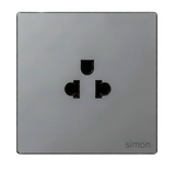 Bộ Ổ Cắm Đơn 3 Chấu Vuông Màu Xám Simon S6 581087-61