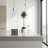 Bộ Ổ Cắm Đơn Kiểu Anh Kèm Công Tắc 2 Cực (13A 250V) Vuông Màu Xám Simon M7 Gem Diamond Gray Mã 661383G-4D-Phiên bản Diamond Gray 4D Tông màu Xám Đá thời thượng