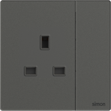 Bộ Ổ Cắm Kiểu Anh (13A 250V) Vuông Màu Xám Simon M7 Gem Diamond Gray Mã 661382G-4D