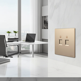 Bộ Ổ Cắm Mạng Đôi CAT6 Vuông Màu Sâm panh Simon S6 585228-46 - Che giấu các đầu dây mạng một cách gọn gàng, mang lại vẻ đẹp hoàn thiện và sang trọng cho không gian