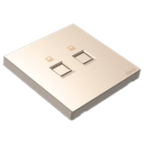 Bộ Ổ Cắm Mạng Đôi CAT6 Vuông Màu Sâm panh Simon S6 585228-46 - tích hợp hai cổng mạng (RJ45 chuẩn CAT6) trong cùng một module