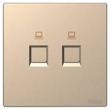 Bộ Ổ Cắm Mạng Đôi CAT6 Vuông Màu Sâm panh Simon S6 585228-46