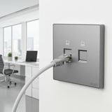 Bộ Ổ Cắm Mạng Đôi CAT6 Vuông Màu Xám Simon S6 585228-61 - Hệ thống module lắp ghép linh hoạt