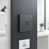Bộ Ổ Cắm Mạng Đơn CAT6 Vuông Màu Xám Simon S6 585218-61 - Lắp đặt nhanh chóng
