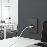 Bộ Ổ Cắm Mạng Đơn CAT6 Vuông Màu Xám Simon S6 585218-61 - Thiết kế đẹp – màu xám sang trọng