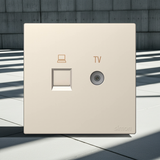 Bộ Ổ Cắm Tivi Và Mạng CAT6 Vuông Màu Sâm Panh Simon S6 585302-46 - ựa chọn hoàn hảo