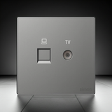 Bộ Ổ Cắm Tivi Và Mạng CAT6 Vuông Màu Xám Simon S6 585302-61 - Đảm bảo đường truyền tín hiệu tivi ổn định và tốc độ Internet Gigabit