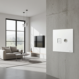 Bộ Ổ Cắm TV và Mạng Cat6 Vuông Màu Trắng Simon M7 Gem Diamond White Mã 665302G-4F-Hiệu ứng sương mù 70% Công nghệ quang học tạo lớp sương mờ (Haze effect)