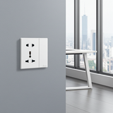 Bộ Ổ Đơn 2 Chấu Và Ổ Đa Năng Kèm Công Tắc Vuông Màu Trắng Simon S6 581080 -  Thiết kế đẹp, sang trọng
