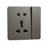 Bộ Ổ Đơn 2 Chấu Và Ổ Đa Năng Kèm Công Tắc Vuông Màu Xám Simon S6 581080-61