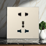 Bộ Ổ Đơn 2 Chấu Và Ổ Đa Năng Vuông Màu Sâm panh Simon S6 581080V-46-Tính linh hoạt cao Kết hợp ổ 2 chấu thông dụng và ổ đa năng