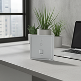 Bộ Phát Wifi 5 Âm Tường Vuông Màu Bạc Simon M7 Gem Diamond Silver Mã 66E748G-4E-Điều này đặc biệt an toàn cho các gia đình có trẻ nhỏ và giúp việc lắp đặt tại các vị trí khó