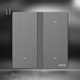 Công Tắc Ba Thông Minh Simon M7 Metal Màu Xám Grey 66E8003MTY-2B - Nút Nhấn Cơ Vật Lý Tin Cậy (3 Nút)