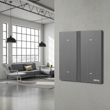 Công Tắc Bốn Thông Minh Simon M7 Metal Màu Xám Grey 66E8004MTY-2B