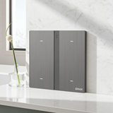 Công Tắc Bốn Thông Minh Simon M7 Metal Màu Xám Grey 66E8004MTY-2B - Vẻ Đẹp Sang Trọng Từ Chất Liệu Kim Loại Xám
