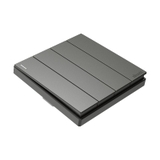 Công tắc đèn Simon S6 - Bộ Bốn 1 Chiều Đen Xám Tràn Viền Cao Cấp
