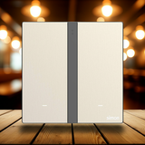 Công Tắc Đôi Thông Minh Simon M7 Metal Màu Vàng Gold 66E8002MTY-2C - Thiết Kế Kim Loại Vàng Gold Sang Trọng, Quyền Quý