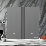 Công Tắc Đôi Thông Minh Simon M7 Metal Màu Xám (Grey) 66E8002MTY-2B - Điều Khiển Đôi Linh Hoạt Qua Zigbee