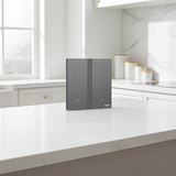 Công Tắc Đôi Thông Minh Simon M7 Metal Màu Xám (Grey) 66E8002MTY-2B - Tích Hợp Hệ Sinh Thái Nhà Thông Minh Simon