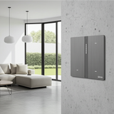 Công Tắc Ngữ Cảnh Ba Thông Minh Simon M7 Metal Màu Xám (Grey) 66E8007MTY-2B-Lắp Đặt Đơn Giản, Kết Nối Thông Minh