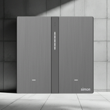 Công Tắc Ngữ Cảnh Đôi Thông Minh Simon M7 Metal Xám (Grey) 66E8006MTY-2B-Đèn Nền Thông Minh Tự Sáng Khi Đến Gần (Cảm Biến Tiệm Cận)