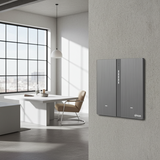 Công Tắc Ngữ Cảnh Đôi Thông Minh Simon M7 Metal Xám (Grey) 66E8006MTY-2B-Nét Đẹp Tinh Tế Từ Chất Liệu Kim Loại Xám