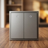 Công tắc vuông Simon i7 xám LED cho nhà mới hiện đại