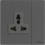 Bộ Ổ Cắm 3 Chấu Đa Năng Kèm Công Tắc Vuông Màu Xám Simon M7 Gem Diamond Gray Mã 661089G-4D